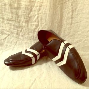 Zara vegan leather striped loafer